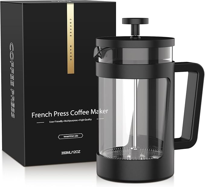 RAINBEAN Cafetiere 1 Cup French Coffee Press, Small Cafetiere 1 Cup, Coffee Press for Ground Coffee, Caffettiera With 3 Level Filtration, Perfect For Coffee Lovers