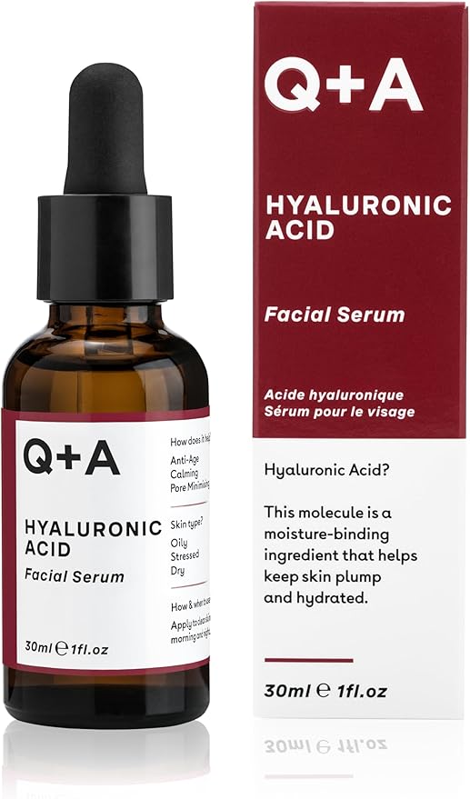 Q+A Hyaluronic Acid Facial Serum (30ml), Natural Hydrating Face Serum, for Plump Skin, Anti Ageing, Fragrance Free, Delivers Deep, Lasting Hydration, Rehydrates and Softens the Skin