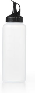 OXO Good Grips Chef’s Squeeze Bottle – Medium – Precision Pouring for Oil, Dressings & Condiments – Interchangeable Lids – Attached Cap for One-Handed Use – Measurement Markings