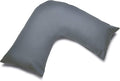 CnA Stores Orthopaedic V-Shaped Pillow Extra Cushioning Support For Head, Neck & Back (Charcoal, V-pillow With Cover)