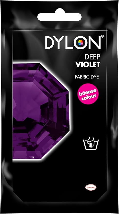 DYLON Hand Dye, Fabric Dye Sachet for Clothes, Soft Furnishings and Projects, 50 g - Deep Violet
