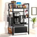 Expandable 3 Tier Microwave Shelf - 2 Shelves Microwave Stand For Kitchen Counter - Rack for Air fryer,Toaster and Coffee Machine - Kitchen Organiser Storage & Organisation