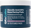 QRxLabs Glycolic Acid 20% Resurfacing Pads With Vitamins B5, C & E, Green Tea, Calendula, Allantoin - Exfoliates Surface Skin And Reduces Fine Lines And Wrinkles