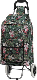 ARIANA Lightweight 2 Wheel Large Shopping Trolley Shopping Cart Grocery Bag Shopper - ST54 (Floral-Dark Green)