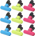 9Pcs Food Clips for Bag Sealing, Reusable Kitchen Food Clips for Bags, Freezer Bag Clips, Airtight Storage, 3 Colours for Home, Kitchen, Travel & Camping