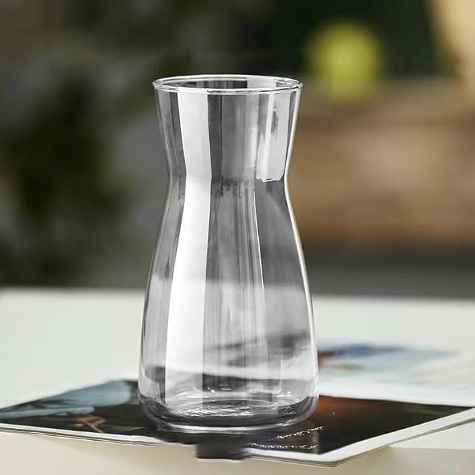 8 inch Clear Glass Vase for Centerpieces, Flower Vases for Bouquet for Wedding & Home Decor(Clear)