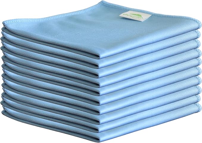 Hygiene 10 x Microfibre Glass Cloths 36x36cm, Lint Free and Ultra Fine Cleaning Cloths for Windows and Glass.