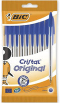 Bic Cristal Original Ballpoint Pens, Smudge-free with Medium Point, Ideal for Office and School, Pack of 8 (Cristal Original Blue Ink (1.0mm))