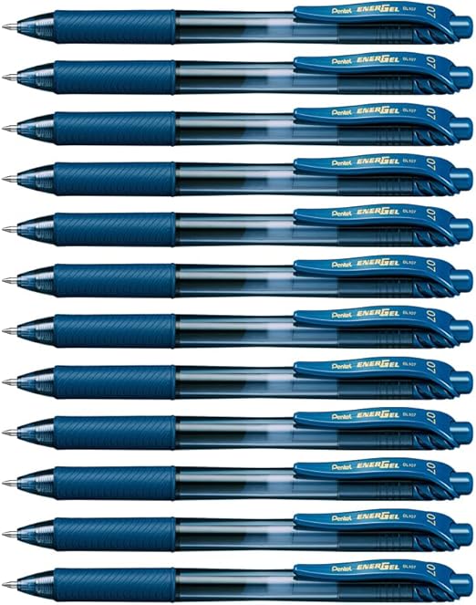 Pentel EnerGel X Retractable Gel Pen - Navy Blue Ink - Pack of 12