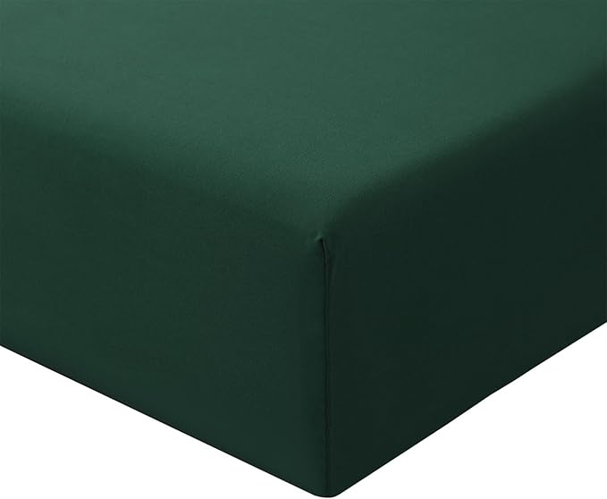 RUIKASI King Fitted Sheet Deep - Emerald Green Bottom Sheet for Kingsize Bed with 40cm 16 Inches Extra Deep Sided Pocket, Soft Microfiber Bedsheet Ultra Deep Fit with Mattress