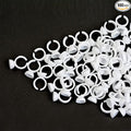 100 Pieces Lash Glue Holder Rings Cups Pigment Rings False Eyelash Extensions Beauty Tool (White S)