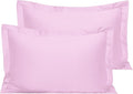 NTBAY 2 Pack 500 Thread Count 100% Egyptian Cotton Oxford Pillowcases, Super Soft and Breathable Euro Standard Pillow Cases | Hotel Quality Pillow Shams, 50x75 cm, Pink