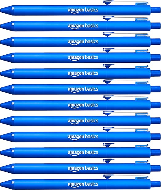 Amazon Basics Retractable Ballpoint Pen, Blue, 12 Count, Pack of 1