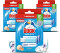 Duck Fresh Discs Toilet Cleaner Refill Twin Pack, Fights Stains That Harbour Germs, Prevents Limescale Build Up, Marine Fragrance, Pack of 3 (Total of 6 Refill Tubes)