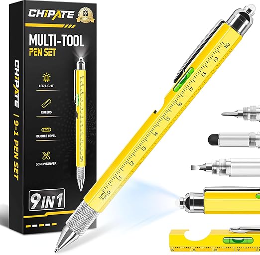 Valentines Gifts for Him, Gifts for Men, 9 in 1 Multi Tool Pen, Birthday Gift Gadgets for Men/Dad, Father's Day Gift