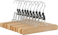 Amazon Basics Wooden Pants Hangers, 10-Pack, 25 cm, Natural