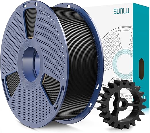 SUNLU PLA+2.0 3D Printer Filament, Upgrade PLA+ 1.75mm, Tougher and Stronger, Neatly Wound, Dimensional Accuracy +/-0.02mm, 1KG Spool(2.2lbs), Black