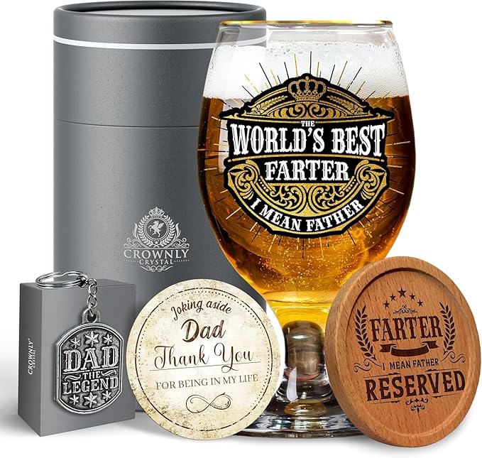Funny Gifts for Dad Beer Glasses Personalised Gifts for Men Birthday Gifts Who Wants Nothing Gifts from Daughter Presents Daddy