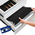 Linda's Essentials Kitchen Drawer Liners (44.5 x 500 cm) - Non-Slip Cupboard & Fridge Mats, Protects from Spills, Multi-Use Shelf & Cabinet Liner, Great Kitchen Accessory (Black)