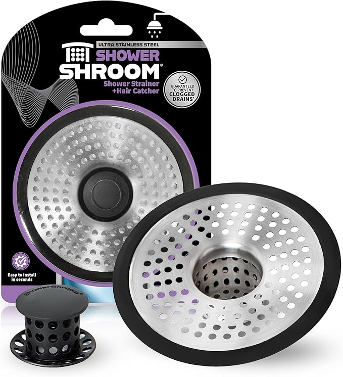 ShowerShroom Ultra Revolutionary Shower Hair Catcher Drain Protector, Stainless Steel
