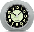 Analogue Alarm Clock Simple Alarm Clocks Bedside Non Ticking Battery Powered Luminous Silent Clock with Snooze Light Glow in the Dark Quiet Table Clocks for Bedrooms Heavy Sleepers Desk Office