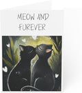 Valentine's Day Greeting Card - Cute Cat Themed Anniversary Greeting Card - Two Black Cats in Love