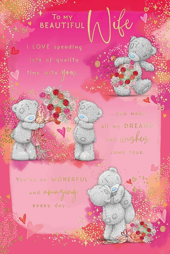 Me To You Bear Beautiful Wife Verse Valentine's Day Card