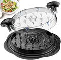Chicken Shredder Large Chicken Breast Shredder Tool Twist with Brush and Fork, Visible Meat Shredder Machine, Anti-Slip Strip, Ergonomic Handle, BPA Free, Pork Beef Chicken(Black)