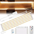 Under Cabinet Strip Lights Kit 9.8ft/3m, 12V UK Plug Warm White Dimmable LED Strip with Remote, Flexible Lighting Strips for Kitchen, Shelf, Cupboard, TV, Desk, Plug in Warm White 2700K[Energy Class F]