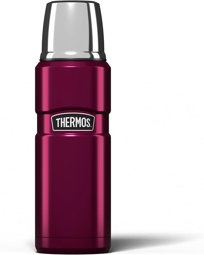 Thermos Stainless King 470ml Multi- Purpose Thermos Flask - Original-Style Flask can be Used as Travel Mug or Insulated Water Bottle for Daily Commute & Weekend Adventures – Raspberry
