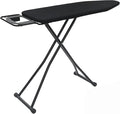 Rainberg Folding Ironing Board, 122 x 38cm Ironing Surface, Adjustable Height Up To (78-91cm), Includes Silicone Iron Rest, Durable with Safety Lock & Anti-Skid Feet, Foldable Ironing Boards (Black)