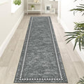 Runner Rug for Entryway 65x240cm Extra Long Hallway Runners Non Slip Washable Floor Carpet Runners for Hallways Bedroom Laundry Room Kitchen Room(Grey)