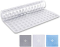 MOONLIGHT20015 Square Shower Mat Non Slip Anti Mould - 53x53cm Rubber Bath Mat PVC Shower Mats for Inside Shower with Strong Suction Cups Grip and Drain Holes - Soft Touch Machine Washable (Clear)