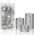 100pcs Keyring Rings - 25mm Stainless Steel Key Rings with Plastic Box for Home Keys Organization and DIY Crafts