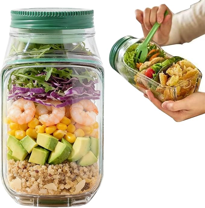 The Original Salad Pod, Portable Salad Container, With Leakproof Dressing Compartment, Suitable for Home, Outdoor, Travel Meal Preparation