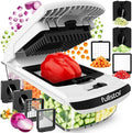 Fullstar Vegetable Chopper & Cutter - Slicer Dicer Spiralizer with Container for Food Veg Onion Cucumber Tomato Salad Potato French Fry - Kitchen Gadgets & Accessories (PRO 4-in-1, White)