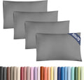 Standard Size Pillow Cases 4 Pack 50x75cm - Extra Soft Pillowcases, Cooling and Breathable Double Brushed Microfiber, Durable Wrinkle Free, Machine Washable, Hotel Quality Pillow Covers - Dark Grey