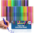 SOL 50 Felt Tip Colour Pens, Bright Colour Felt Pens for Smooth & Precise Writing & Colouring, Wide Range of Hues Selection Suitable for Kids and Adults, Great for Scrapbooking, Journaling & Arts