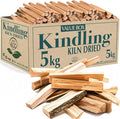 5kg Kiln Dried Kindling Wood - 5KG Bumper Box Pack of Natural Firelighters For Woodburning Stove, Log Burner, Open Fire Pit, Camping BBQ Pizza Oven. Fire Starters Ready To Burn.