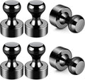 Strong Magnet, 6 Pack Black 12 x 16 mm Fridge Magnets, Magnetic Push Pins, Magnetic Thumb Tacks, Neodymium Magnets Push Pins, Whiteboard Magnet for Photo Map Postcard A4 Paper DIY
