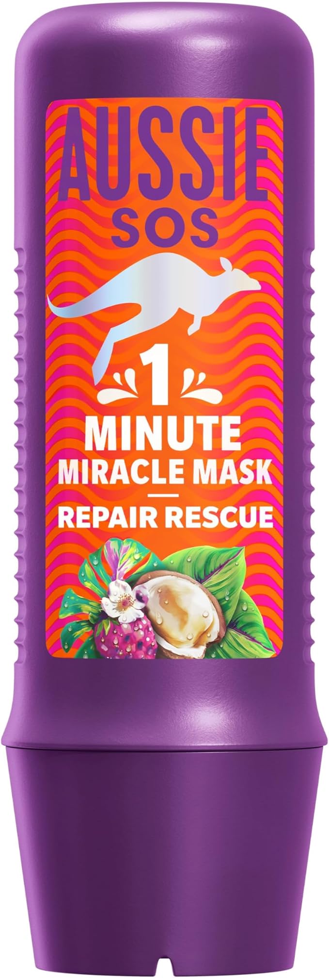 Aussie SOS 1 Minute Miracle Repair Rescue Mask 250ml to Deeply Nourish Dry, Damaged Hair