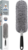 MR.SIGA Microfiber Duster, Washable Duster for Cleaning Grey