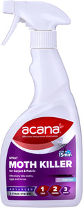 Acana Carpet & Fabric Freshener 500 Millilitre - Moth Killer Spray - Fresh Linen Fragrance - for Carpets, Rugs & Curtains - Non-Staining