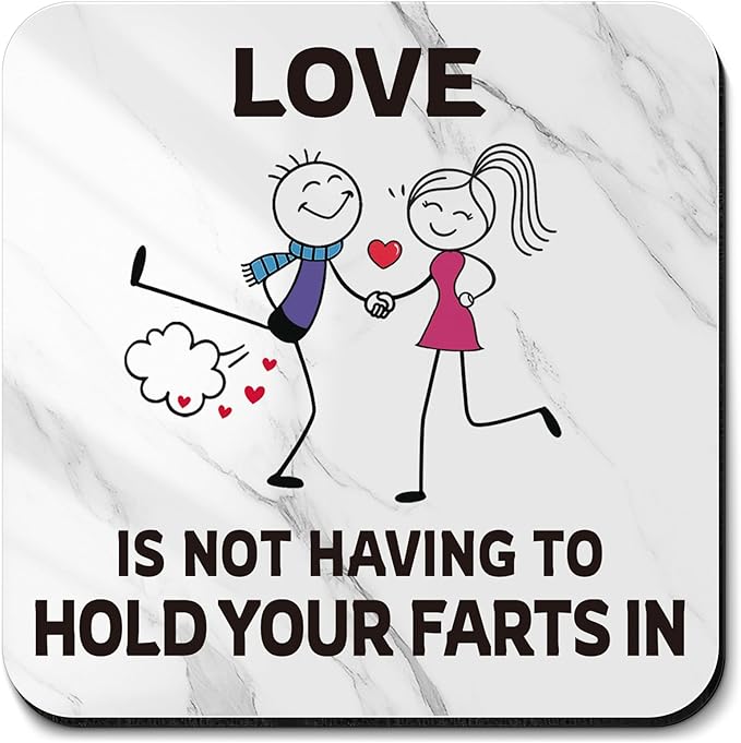 Valentines Gifts for Her Him-Coaster Present-Fart Joke Theme Present Gift Birthday Gift for Men Valentines Gifts for Girlfriend Boyfriend