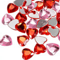 300 Pcs Heart Gems for Valentines Table Decorations, Red Hearts for Valentines Decorations, Mother's Day, Wedding, Crafts,Jewelry Making, Table Scatter Decoration, Vase Fillers(Red Pink Acrylic)