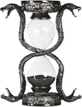 Gothic Metal Snake Hourglass Sand Timer 15 minutes, Home and office decorative Statue, Gunmetal Finish.