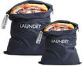 2 Pack Laundry Bags, Travel Laundry Bag Dirty Clothes Organizer, Swimming Yoga Bathing Suit Workout Washable Wet Bag, Navy Blue