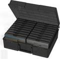 Lifewit Photo Storage Box 4x6 Photo Case, 18 pcs Inner Photo Keeper, Black Photo Boxes Storage with 1 Sheet Label Sticker, Seed Organizer Craft Storage Box for Cards Pictures Stamps Office Supplies
