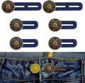 6 Pcs Button Extender for Trousers,Pants Waist Extender Adjustable, Extended Jeans Waistband Button Extender Set, Elastic Collar Extenders for Jeans Skirts Trousers