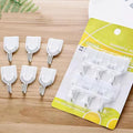 6 Pack Heavy Duty Wall Hooks, Strong Adhesive White PVC Hook for Bathroom Kitchen Home Organizer